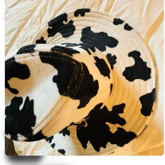 Cow Print hat cowgirl funky - Picture 2 of 5